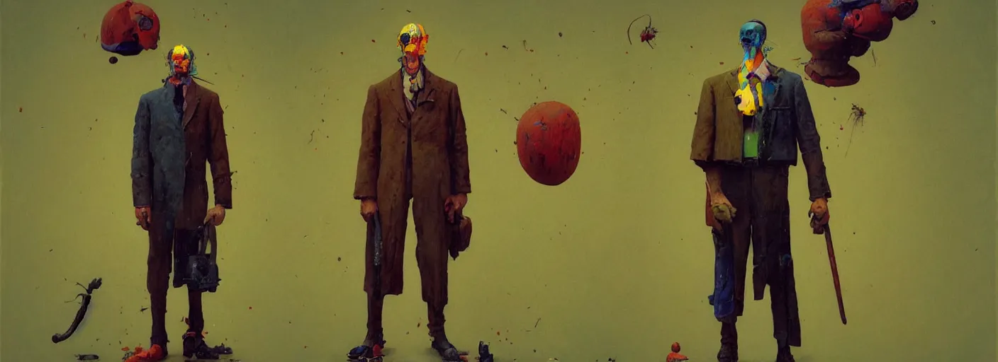Image similar to full - body portrait surreal colorful clay fighting artstation rpg gentleman character concept art anatomy, action pose, very coherent and colorful high contrast masterpiece by norman rockwell franz sedlacek hieronymus bosch dean ellis simon stalenhag rene magritte gediminas pranckevicius, dark shadows, sunny day, hard lighting, reference sheet white! background