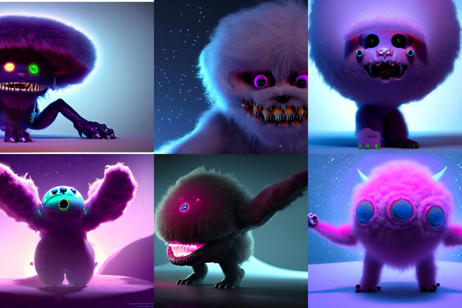 Prompt: incredibly cute and fluffy cosmic horror creature, 8k octane render
