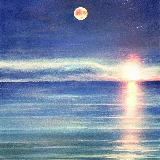 Image similar to the moon crashing into the sea