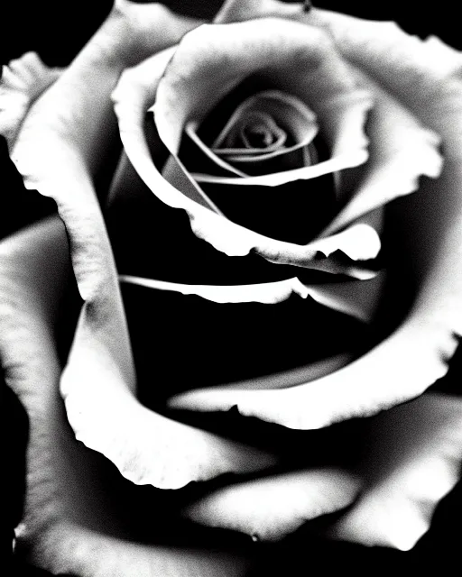 Image similar to black and white dreamy spiritual rose - fish - cyborg high quality portrait photo, microchip leaves, artificial intelligence, cinematic, rim light, photo - realistic, elegant, high detail, 8 k, masterpiece, high fashion