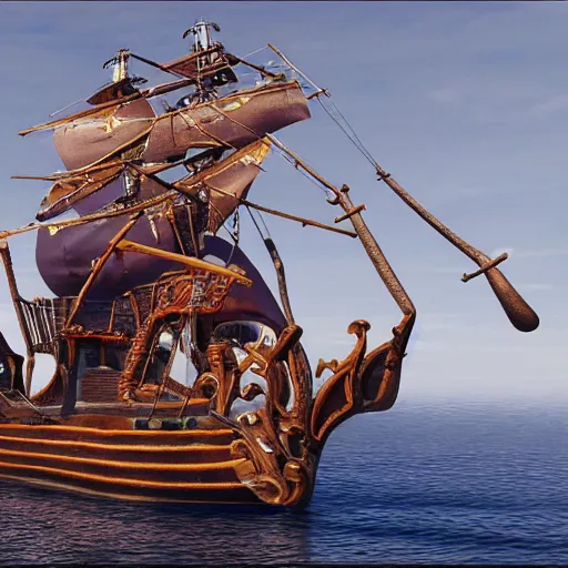 Image similar to 1 9 9 0 s cgi rendering of a pirate ship, high quality, high resolution