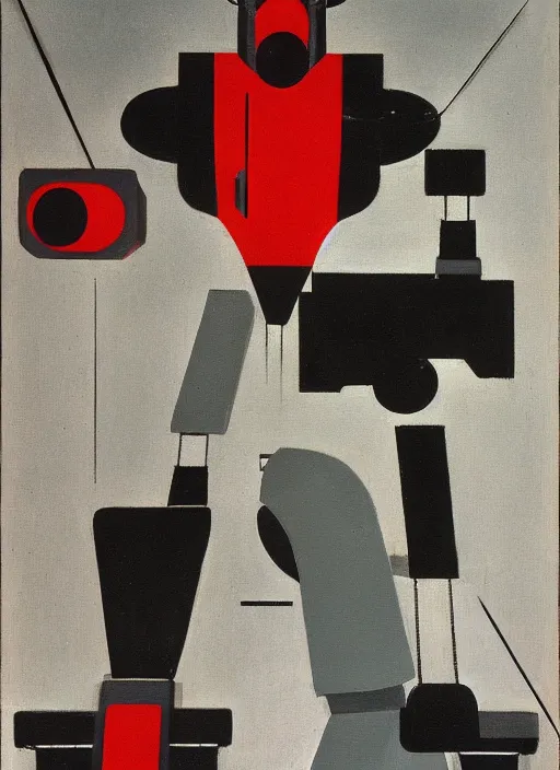 Image similar to A RoboCop painting by El Lissitzky.