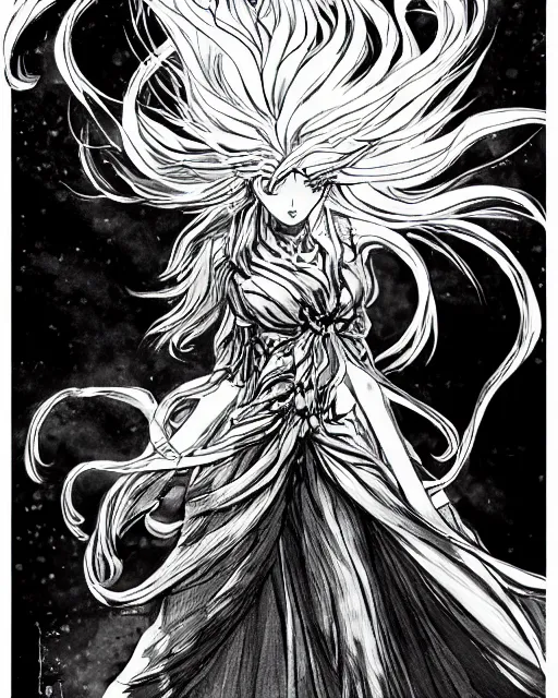 Image similar to Mind Flayers, wind-like hair, posing on a boat, black and white, fantasy art, ambient art, in the style of masami kurumada, illustration, epic, fantasy, intricate, hyper detailed, artstation, concept art, smooth, sharp focus, ray tracing