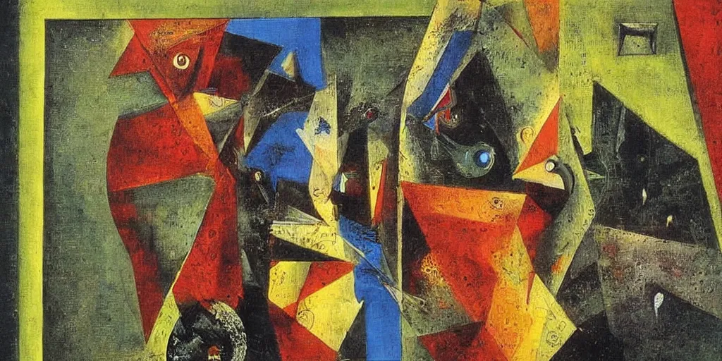 Prompt: PAINTING BY Max Ernst