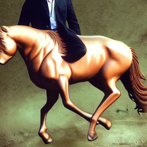 Image similar to Keanu Reeves centaur photorealistic