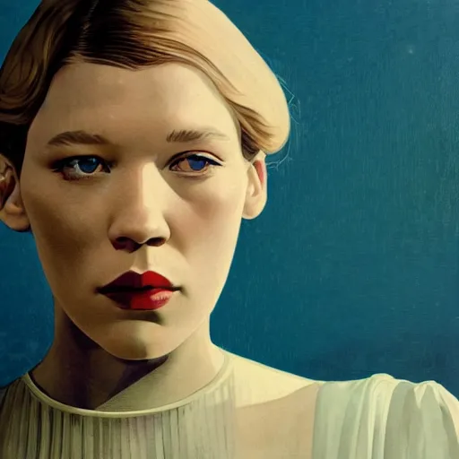 Prompt: Lea Seydoux. Portrait by Karel Thole.