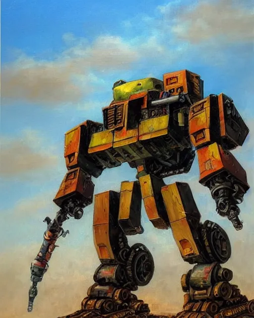 Prompt: sukhoi mech!!! armed with rockets and a minigun, battletech mech, mechwarrior mech, oil painting, soviet ( ( ( ( ( airplane ) ) ) ) ), tribal yurta, postapocalyptic, sharp focus