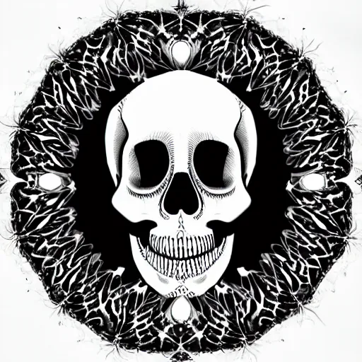 Prompt: fractal skull