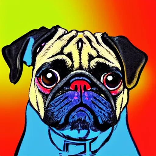 Prompt: pop art pug