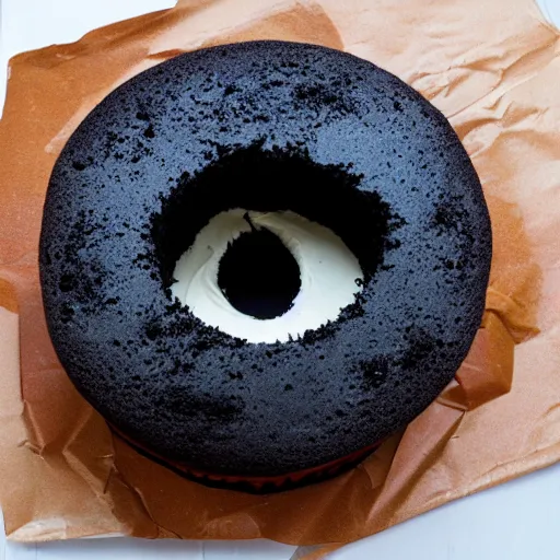 Image similar to A black hole cake