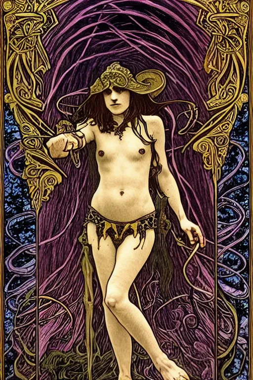 Image similar to dark fantasy, tarot card of the Ian Lynch from the band lankum!!!!!, dark surrealist , fantasy, intricate, elegant, highly detailed, digital painting, artstation, concept art, smooth, sharp focus, illustration, art by Jim Fitzpatrick and alphonse mucha