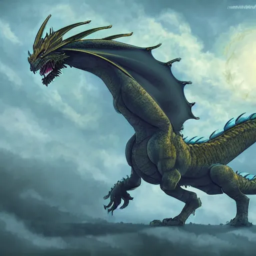 Prompt: Digital art of an epic dragon from Sweden, by Hayao Miyazaki