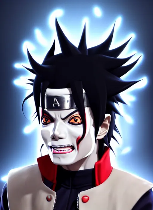Prompt: portrait of michael jackson as madara uchiha from naruto, au naturel, hyper detailed, digital art, trending in artstation, cinematic lighting, studio quality, smooth render, unreal engine 5 rendered, octane rendered, art style by klimt and nixeu and ian sprigger and wlop and krenz cushart and riot