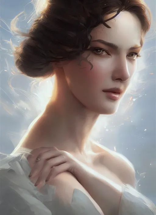 Prompt: portrait of beautiful woman, elegant, highly detailed, digital photography, artstation, glamor pose, concept art, smooth, sharp focus, art by artgerm and greg rutkowski