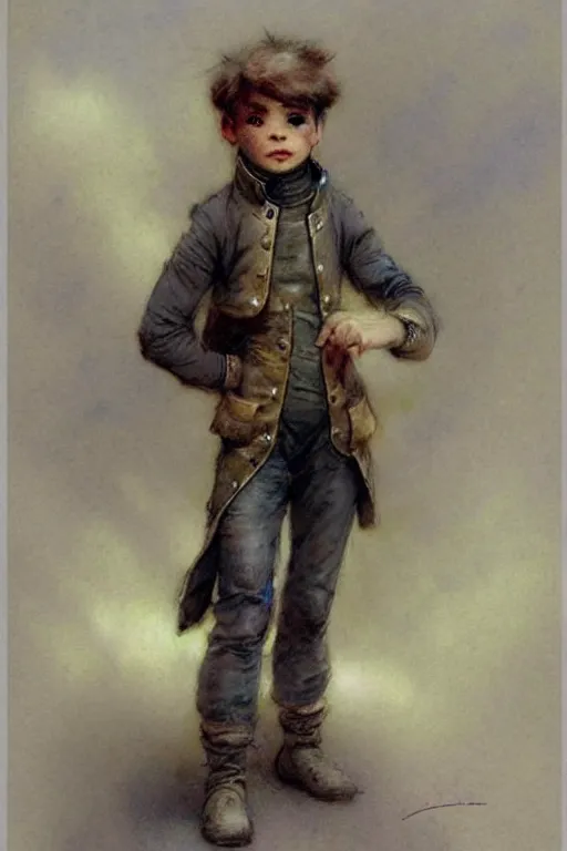 Image similar to ( ( ( ( ( 2 0 5 0 s retro future 1 0 year old boy super scientest in space pirate mechanics costume full portrait. muted colors. ) ) ) ) ) by jean baptiste monge, dynamic!!!!!!!!!!!!!!!!!!!!!!!!!!!!!!