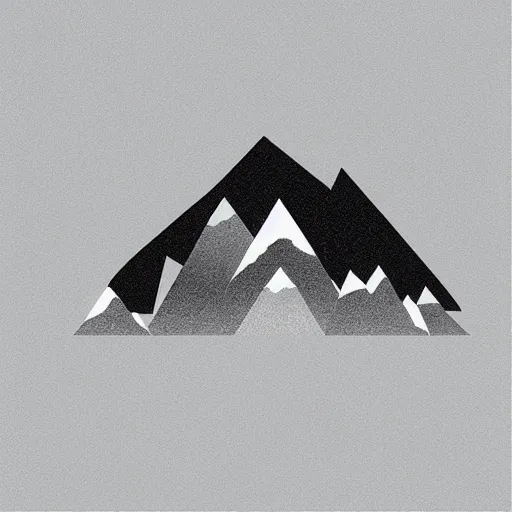 Image similar to “ minimal geometric vector illustration of mountains in the fog ”