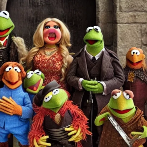 Image similar to the muppets as characters in game of thrones