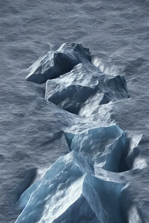 Prompt: 3 d render, abstract nature, glacier, antarctica, monolith, 3 d artwork, sci - fi, space