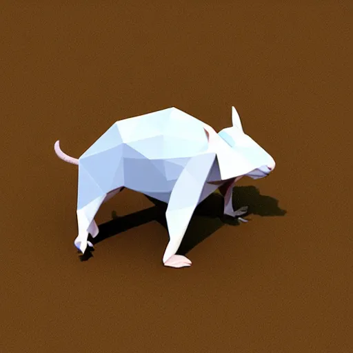 Image similar to low poly diagonally spinning rat