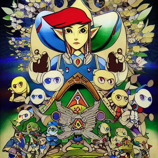 Image similar to Zelda ocarina of time concept art, high detailed illustrations by Takashi murakami