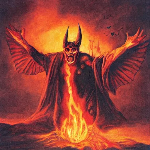 Image similar to Satan being released from Hell