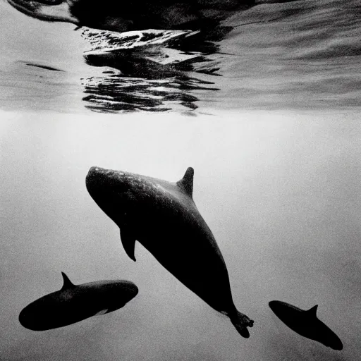 Image similar to Underwater concerto with whales by Trent Parke, clean, detailed, Magnum photos