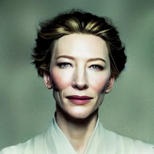 Prompt: portrait of cate blanchett in the style ok ukiyo-3