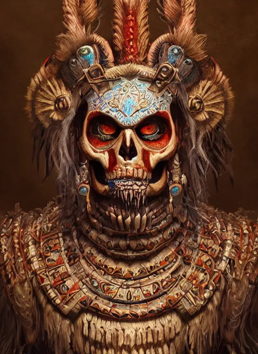 Image similar to digital _ painting _ of _ ah puch mayan god of death _ by _ filipe _ pagliuso _ and _ justin _ gerard _ symmetric _ fantasy _ highly _ detailed _ realistic _ intricate _ port