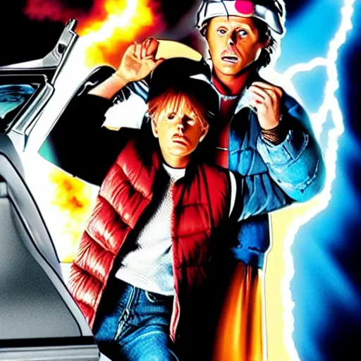 Image similar to the new Back to the Future movie poster, 2023