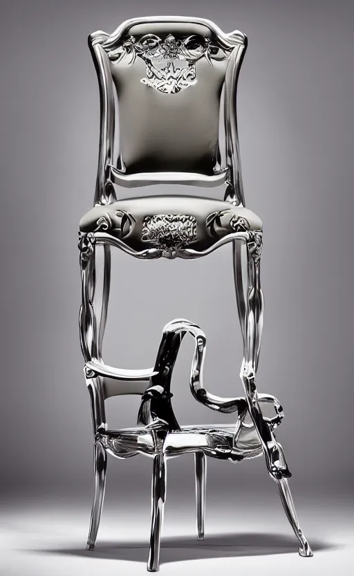 Prompt: chair designed by hermes, inspired by perfume, advertising photography