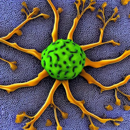 Image similar to a neuron, cell, 3D, Farid Ghanbari