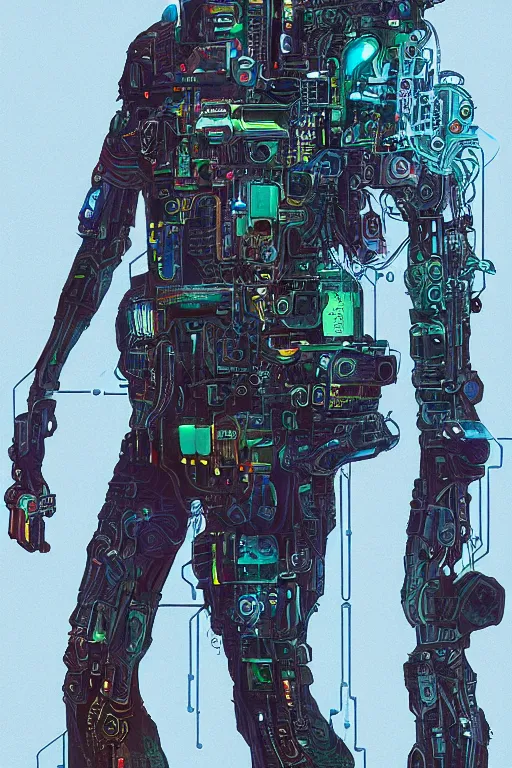 Image similar to full body portrait of a cyberpunk inspired by william gibsons neuromancer, the sprawl, ultrafine detail, digital concept art, masterpiece!!!