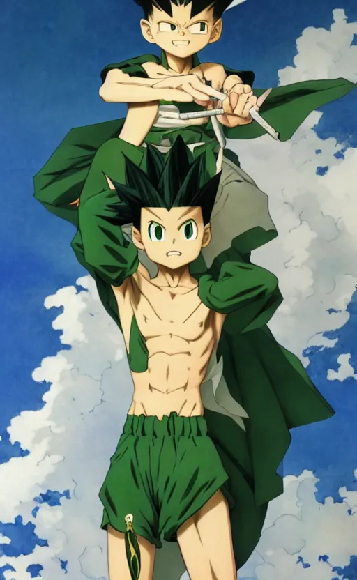 gon freecss and ging freecss (hunter x hunter) drawn by get3