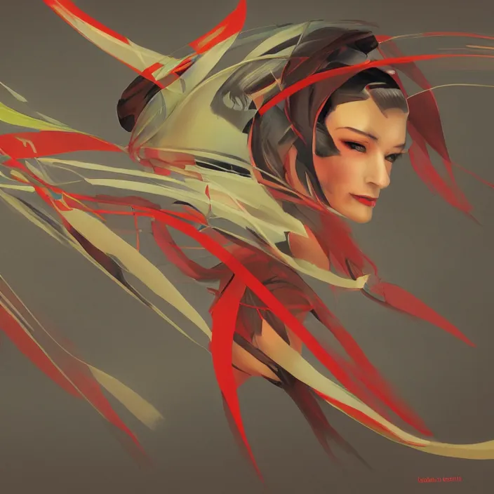 Image similar to slick and aerodynamic hypergirl of the orient, hd, concept art, digital painting, in the style of the italian futurists