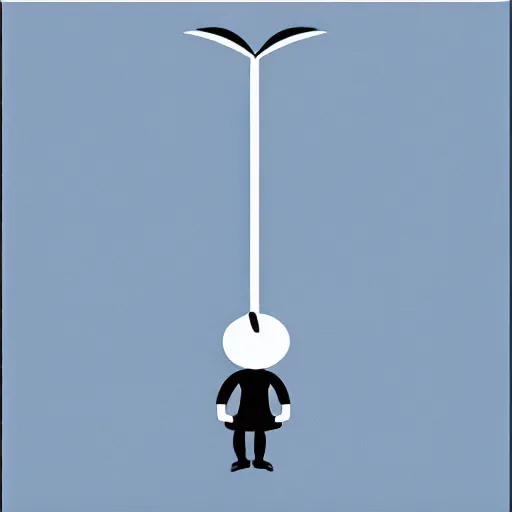 Prompt: book illustration of a balloon character holding a floating human by a string, book illustration, monochromatic, white background, black and white image