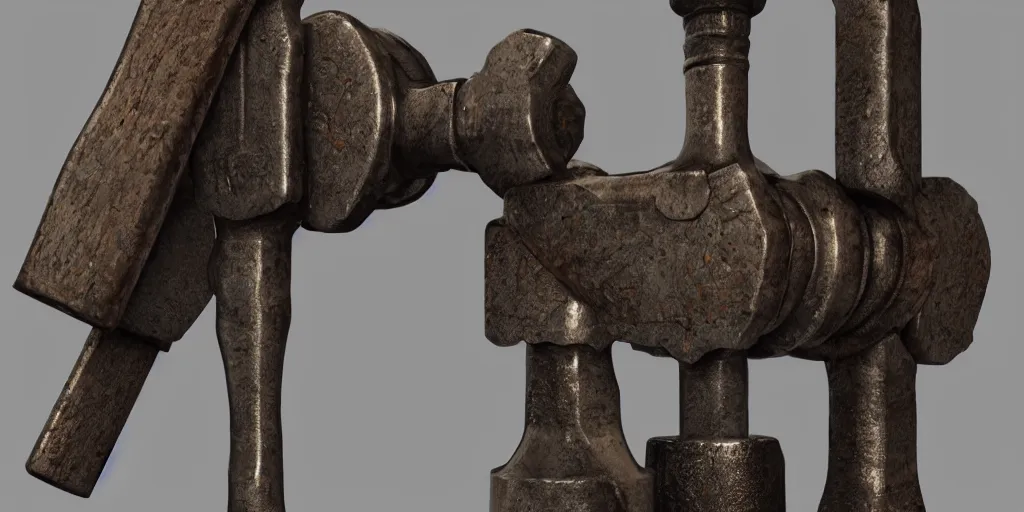 Prompt: a blacksmith's hammer, 3d render, digital art. highly detailed, artstation, concept art, smooth, sharp focus
