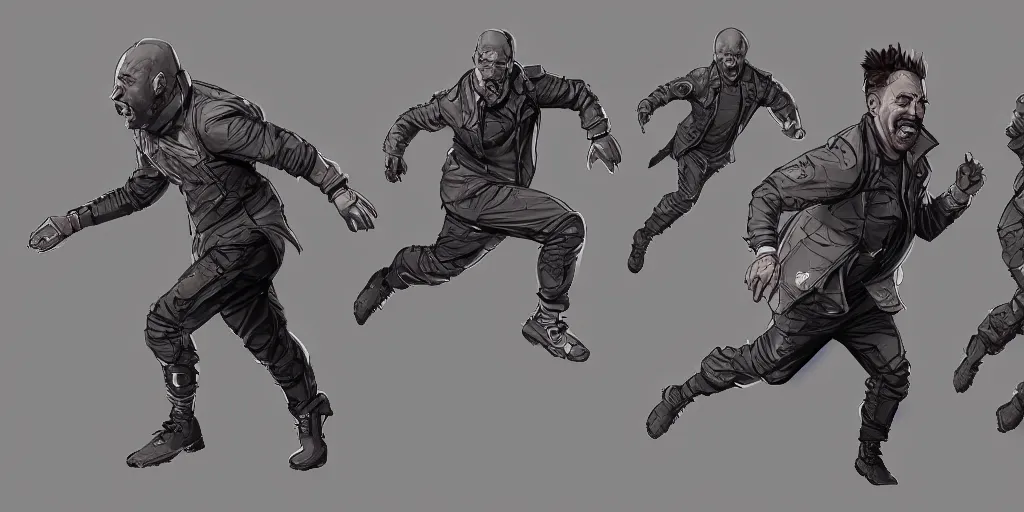 Prompt: cartoonish robert downey jr running, character sheet, fine details, concept design, contrast, kim jung gi, greg rutkowski, trending on artstation, 8 k, full body, turnaround, front view, back view, ultra wide angle