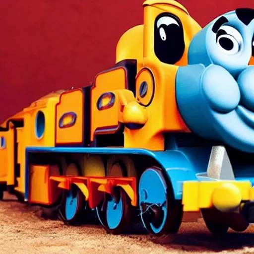 Image similar to mad max style thomas the tank engine