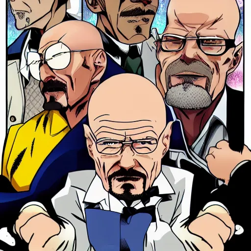 Image similar to walter white in jojo's bizzare adventure