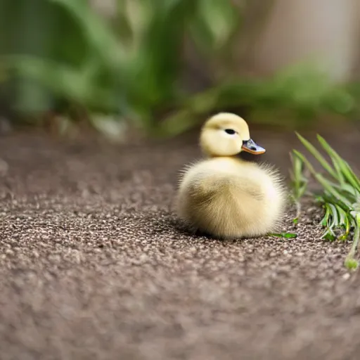 Image similar to cute duckling sitting in a teacup, photography, minimalistic, 8 k