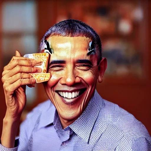 Image similar to “Obama drinking way too much hot sauce, 4k hdr realistic no artifacts”