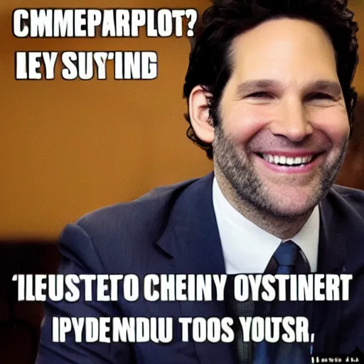 Prompt: Computer, can I get a printout of Oyster smiling? meme, 4k, Paul Rudd