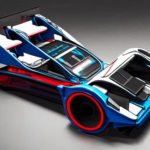 Prompt: a cyberpunk racing car