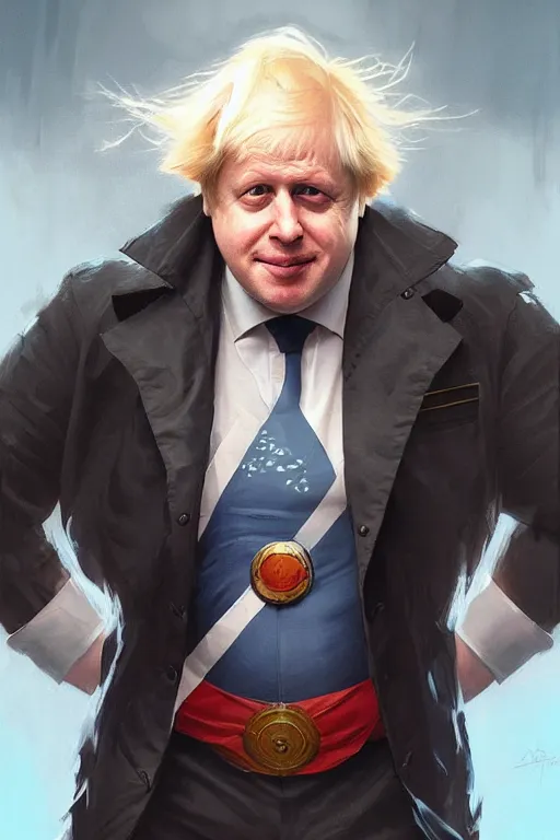 Image similar to Boris Johnson as a superhero Captain Great Britain, portrait, highly detailed, digital painting, artstation, concept art, smooth, sharp focus, soft volumetric lights, illustration, cinematic lighting, art by artgerm and greg rutkowski and alphonse mucha