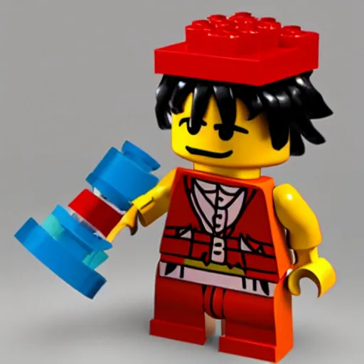 Image similar to luffy as lego