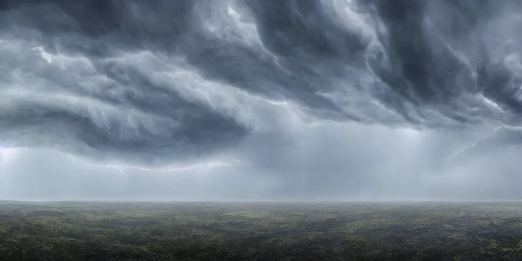 Image similar to detailed nature, layers, very detailed super storm, hyper realistic, impressive, very atmospheric, god ray, cinematic, deep, very high complexity, stunning, masterpiece, weather photography, very detailed. 4 k