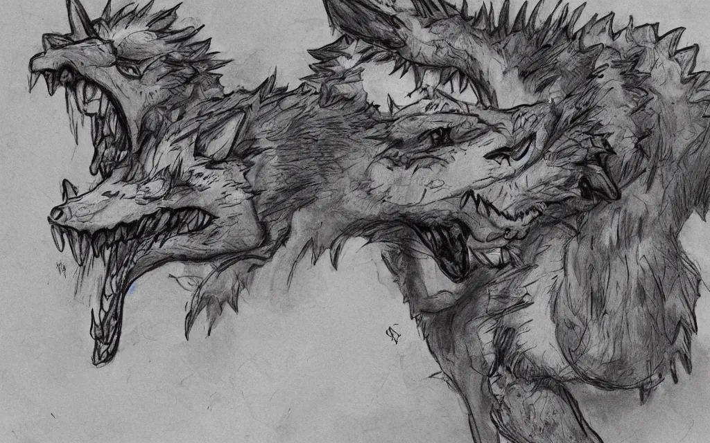 Image similar to chimera made of a wolf and a crocodile, trending on deviantart, trending on pixiv