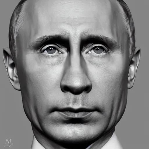 Prompt: realistic 50mm portrait of psychopath Vladimir Putin