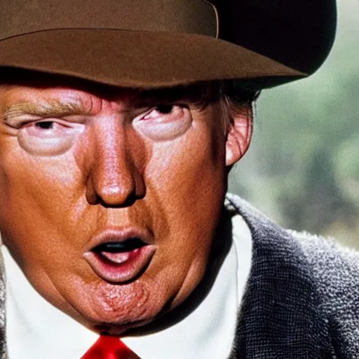 Prompt: still of donald trump as indiana jones