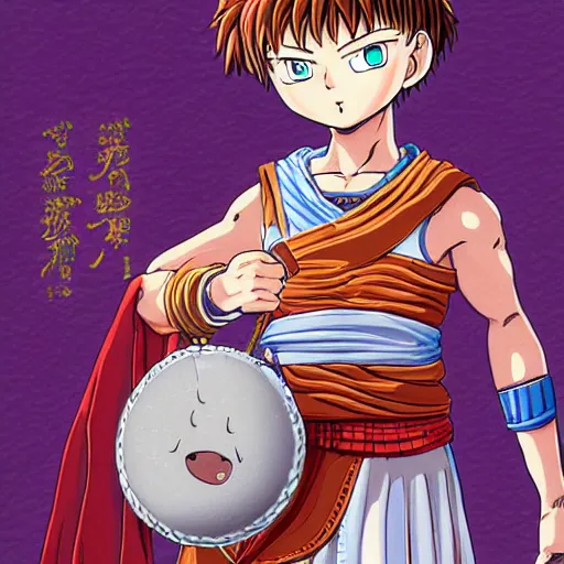 Image similar to illustration of the roman emperor augustus neko man half cat, character design, art station, epic, elegant, masterpiece of akira toriyama